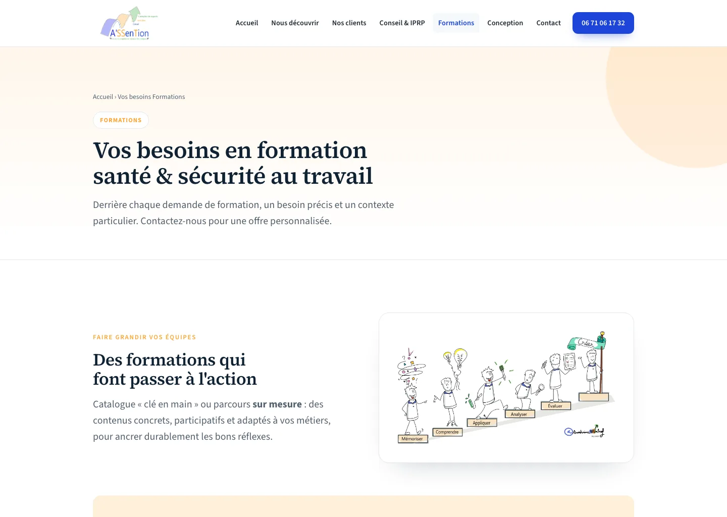Page « Formations » — des parcours SST qui font passer à l'action