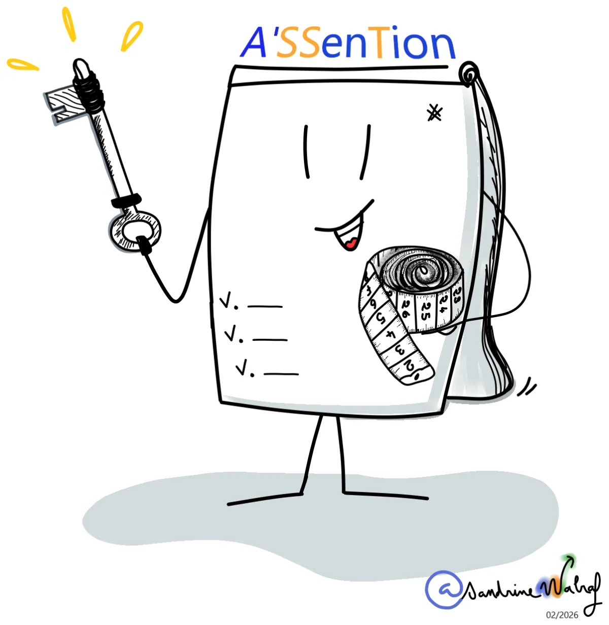 Mascotte A'SSenTion dessinée à la main par Sandrine Walraf