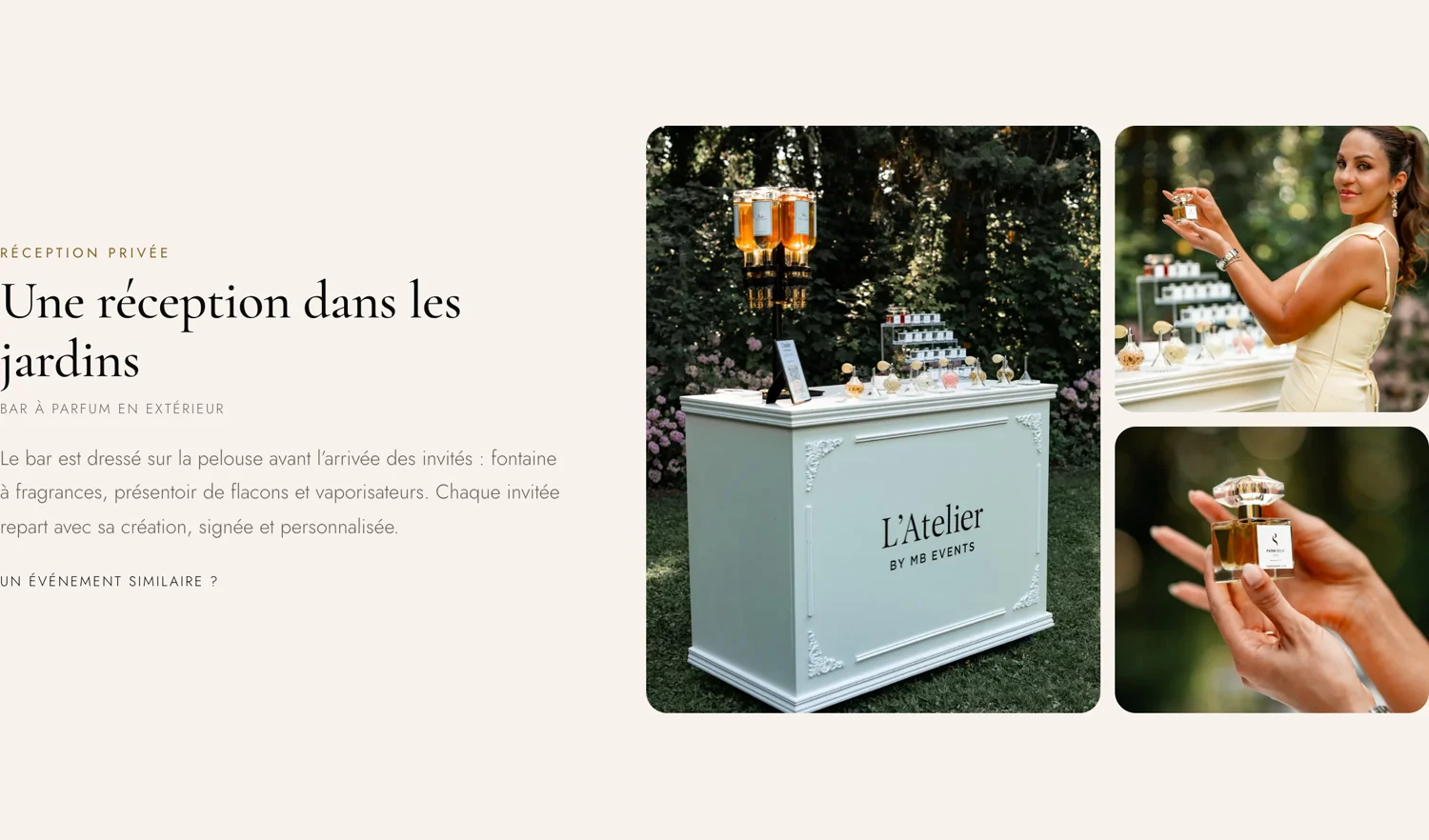 Page Références : une réception dans les jardins, racontée en trois photos