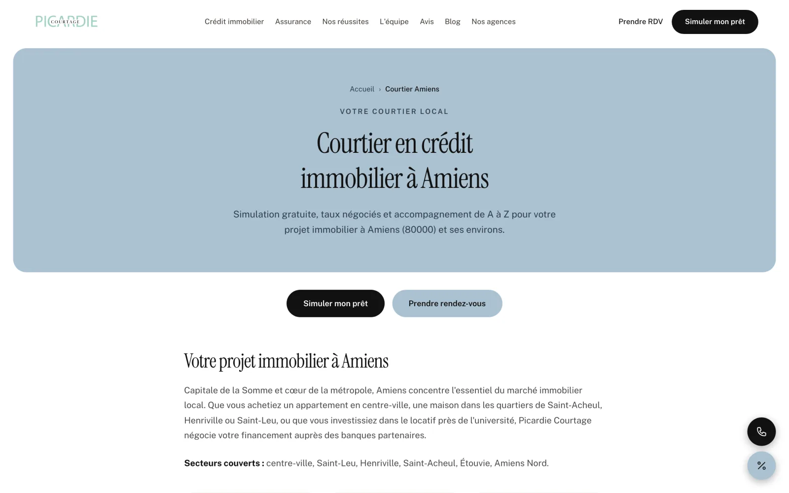 Une des 12 pages commune — courtier en crédit immobilier à Amiens