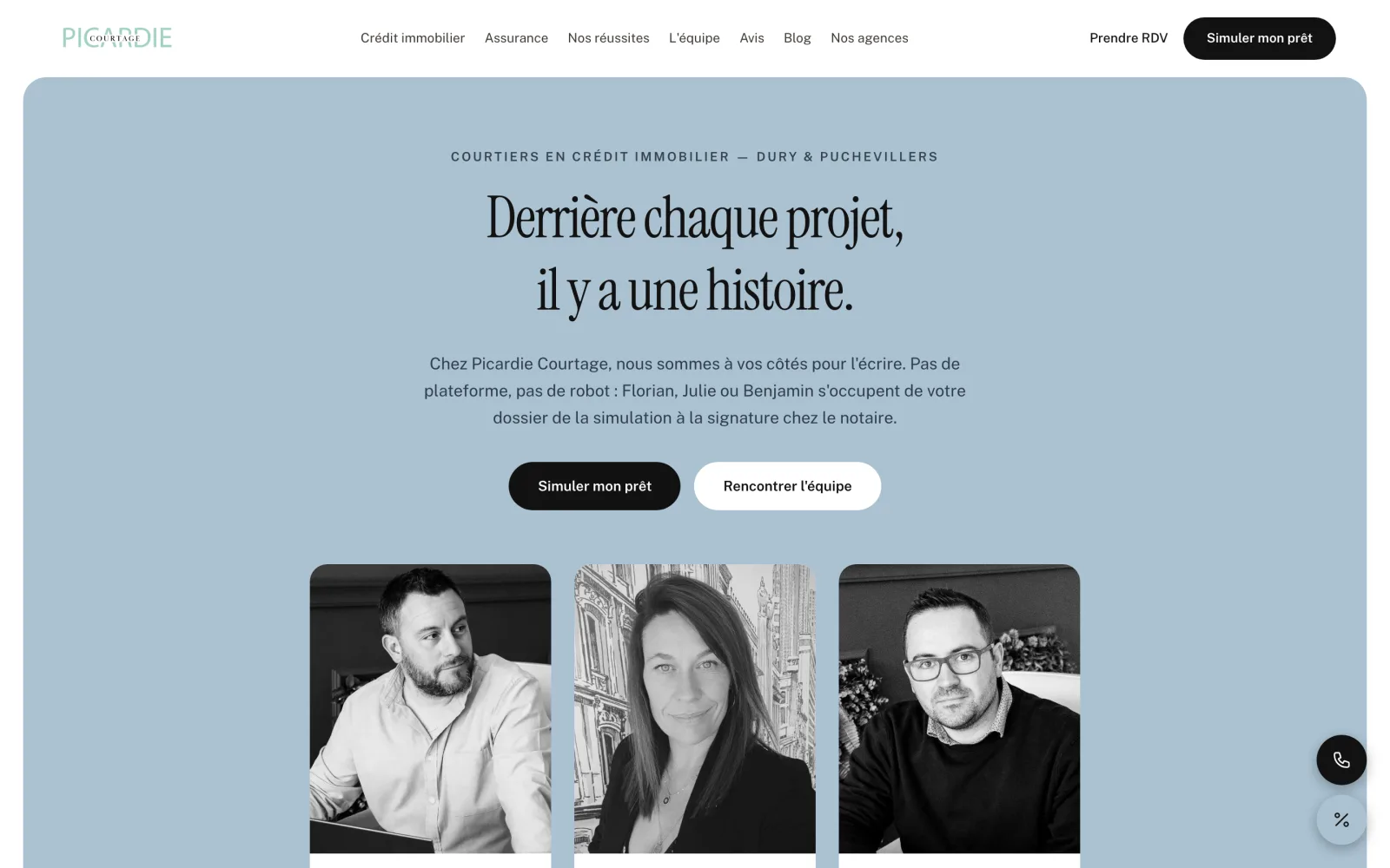 Aperçu de Picardie Courtage — Refonte du site d'un cabinet de courtage en crédit immobilier