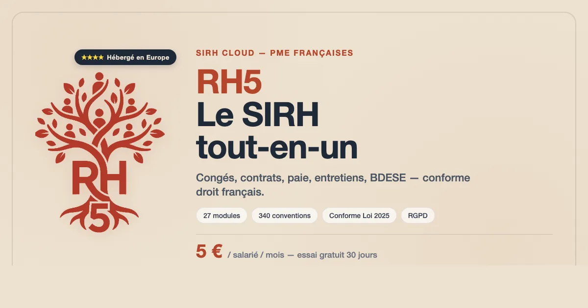 Aperçu de RH5 — SIRH SaaS pour TPE-PME développé en solo